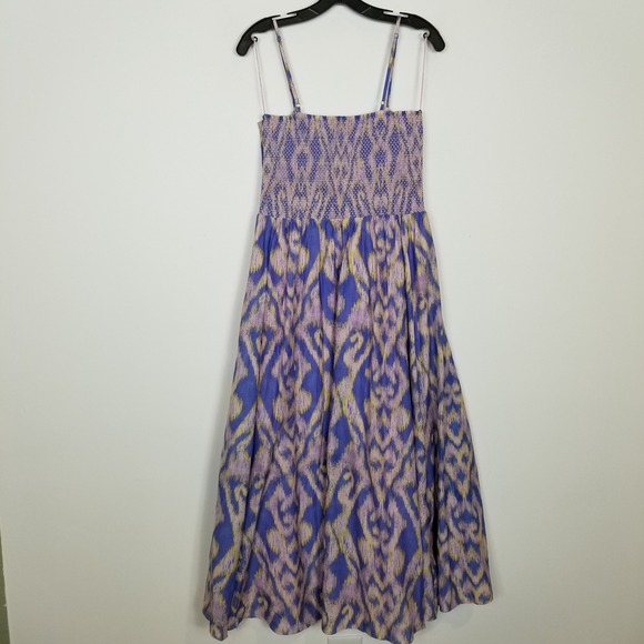 Maria Cher Moreno Maive Printed Midi Dress Women Sz S Blue Summer Boho Beach - Picture 6 of 11